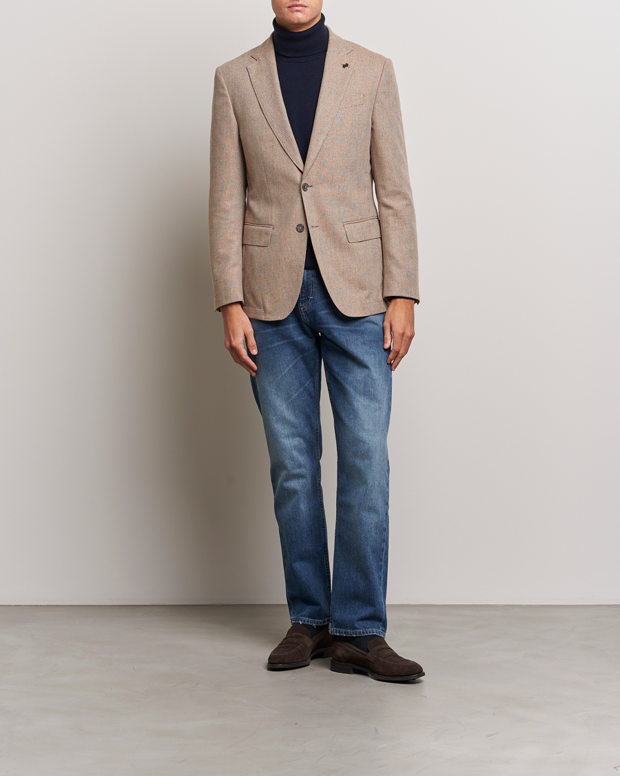 Herre | Blazere & jakker | BOSS BLACK | Huston Herringbone Blazer Medium Beige
