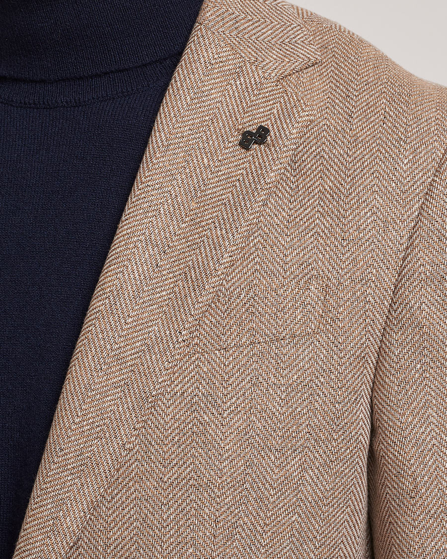 Herre | Blazere & jakker | BOSS BLACK | Huston Herringbone Blazer Medium Beige
