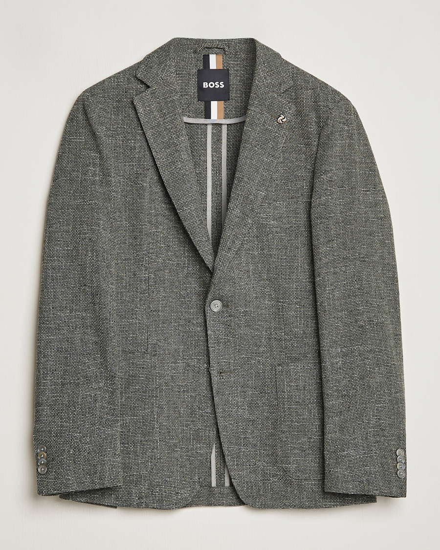 Herre | Blazere & jakker | BOSS BLACK | Hanry Cotton Patch Pocket Blazer Open Green