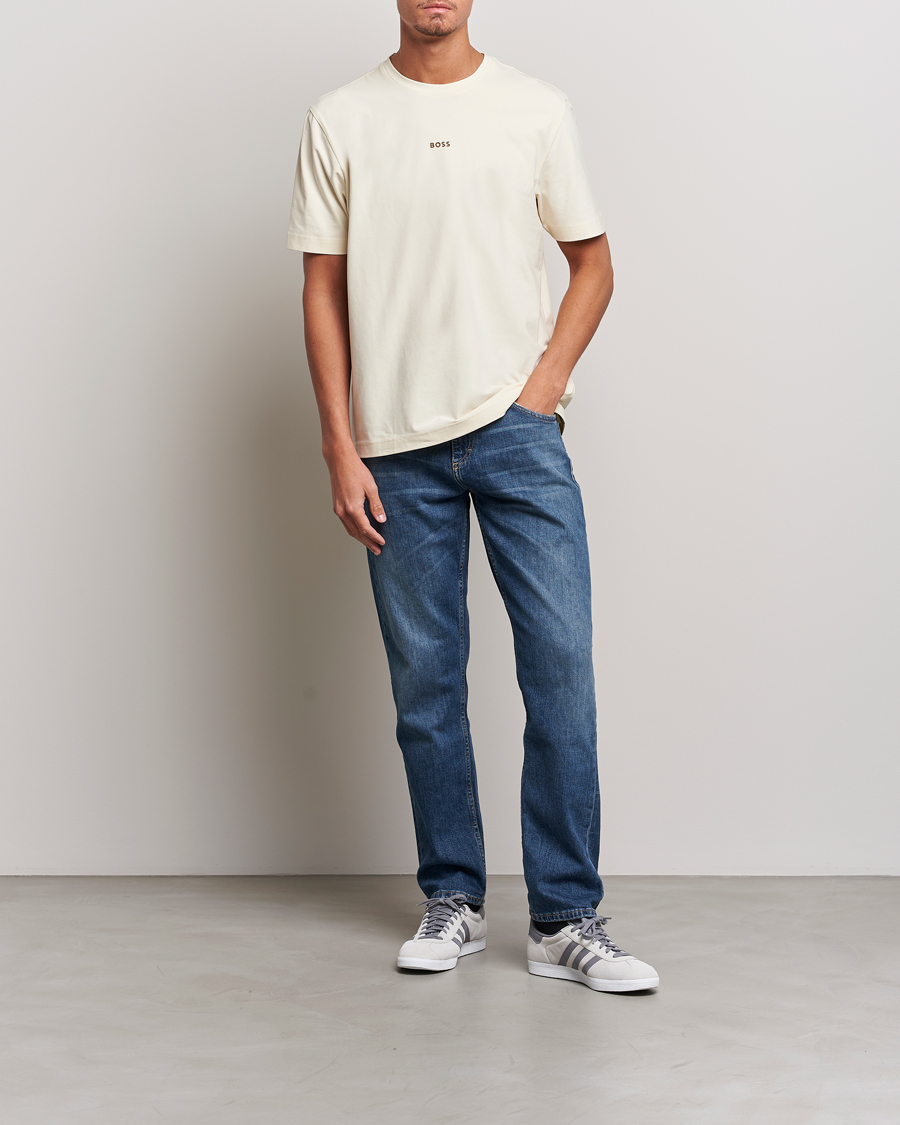 Herre | T-Shirts | BOSS ORANGE | Tchup Logo Crew Neck T-Shirt Light Beige