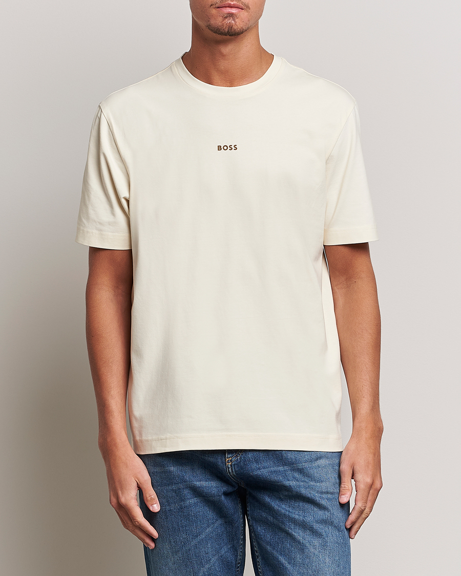 Herre | T-Shirts | BOSS ORANGE | Tchup Logo Crew Neck T-Shirt Light Beige