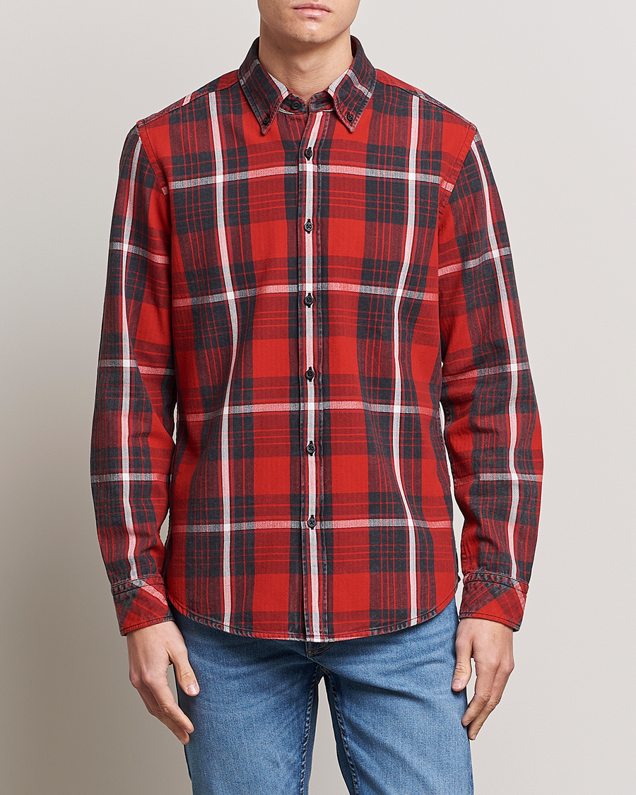 Herre | Skjorter | BOSS ORANGE | Rickert Checked Shirt Red/Grey