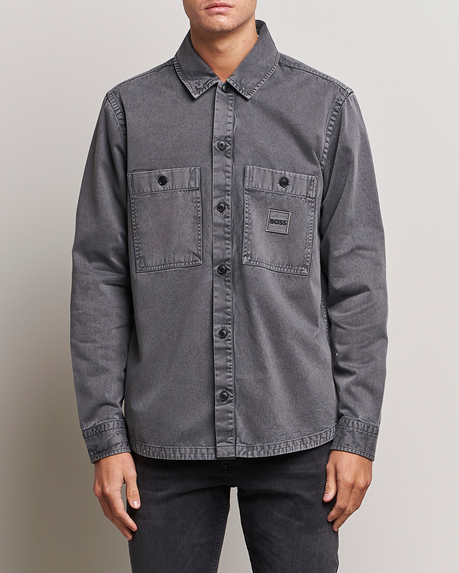 Herre | Shirt Jackets | BOSS ORANGE | Locky Pocket Overshirt Dark Grey