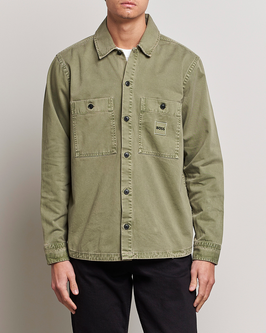Herre | Shirt Jackets | BOSS ORANGE | Locky Pocket Overshirt Pastel Green