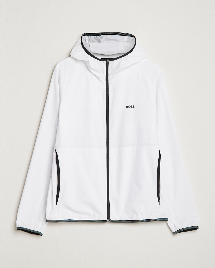 Herre | Jakker | BOSS GREEN | Cush Shell Hoodie Jacket White