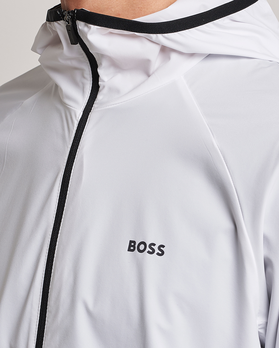 Herre | Jakker | BOSS GREEN | Cush Shell Hoodie Jacket White