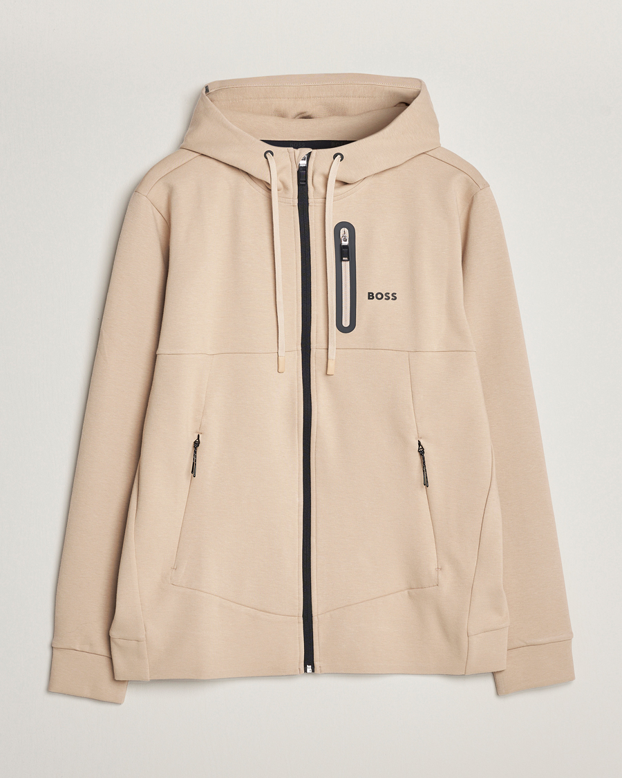 Herre | Trøjer | BOSS GREEN | Sariq Full Zip Hooded Sweater Medium Beige