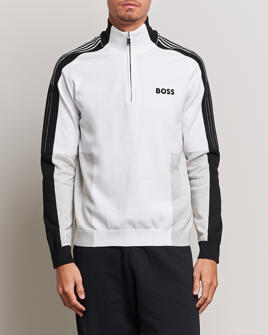 Herre | Udsalg | BOSS GREEN | Zolkar Knitted Half Zip White