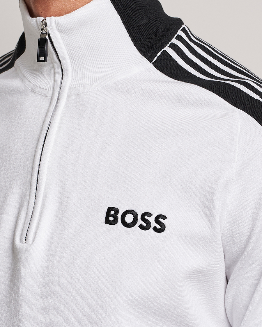 Herre | Trøjer | BOSS GREEN | Zolkar Knitted Half Zip White