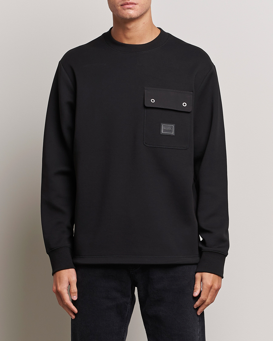 Herre | Trøjer | HUGO | Dhaluli Pocket Crew Neck Sweatshirt Black