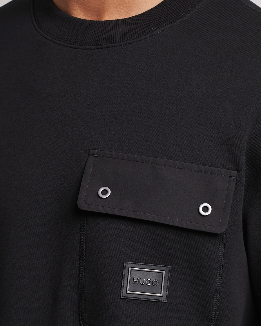 Herre | Trøjer | HUGO | Dhaluli Pocket Crew Neck Sweatshirt Black