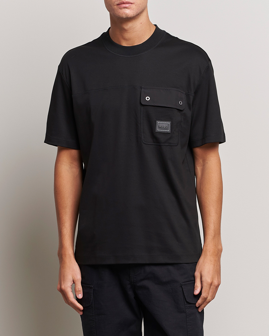 Herre | T-Shirts | HUGO | Dyans Crew Neck Pocket T-Shirt Black
