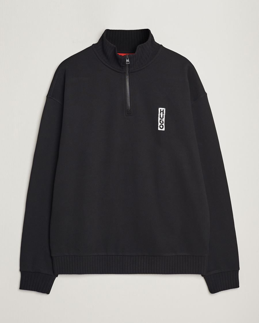 Herre | Trøjer | HUGO | Dutzagata Logo Half Zip Sweater Black