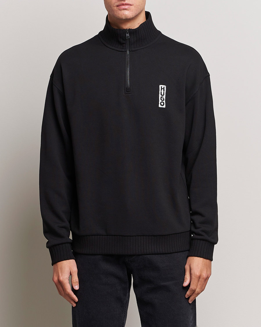 Herre | Trøjer | HUGO | Dutzagata Logo Half Zip Sweater Black