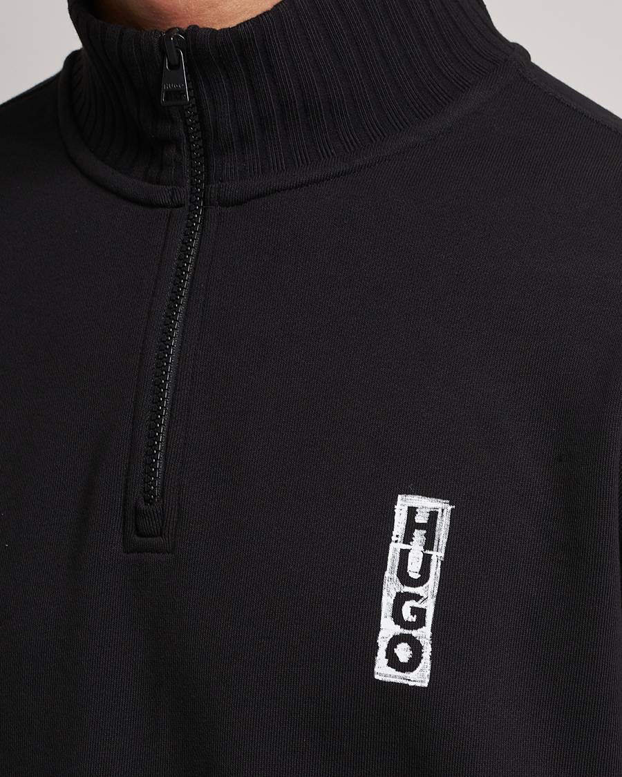Herre | Trøjer | HUGO | Dutzagata Logo Half Zip Sweater Black