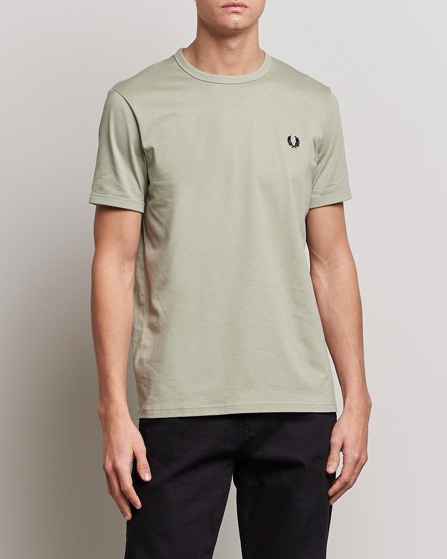 Herre | Fred Perry | Fred Perry | Ringer Cotton T-Shirt Seagrass