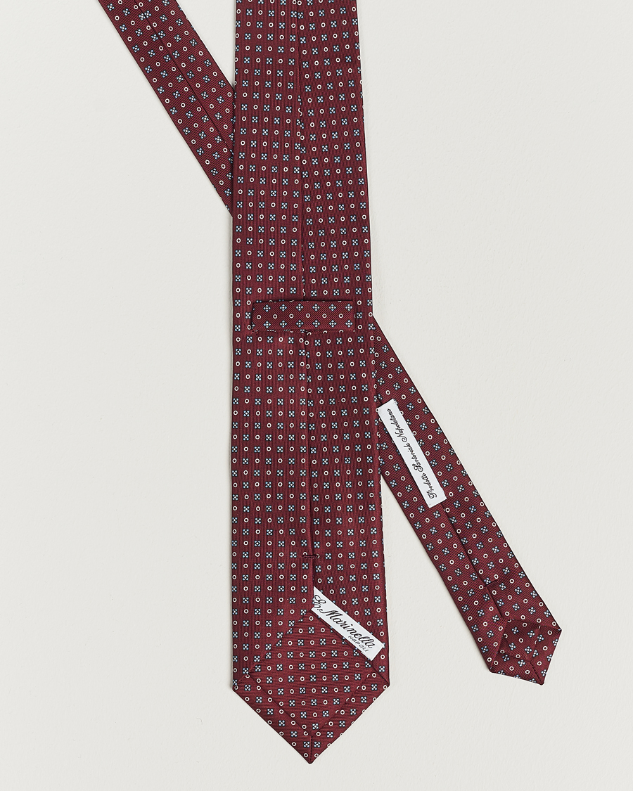 Herre | E. Marinella 3-Fold Printed Silk Tie Burgundy | E. Marinella | 3-Fold Printed Silk Tie Burgundy