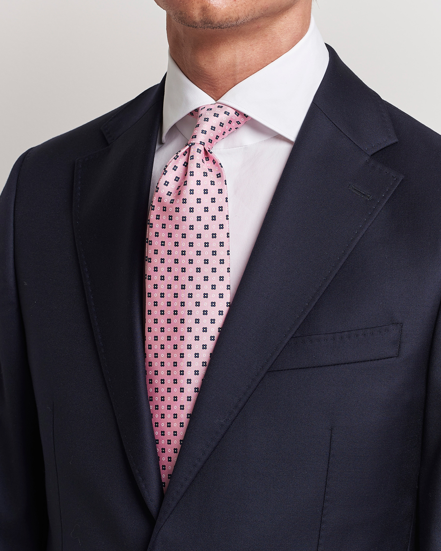 Herre | Slips | E. Marinella | 3-Fold Printed Silk Tie Pink