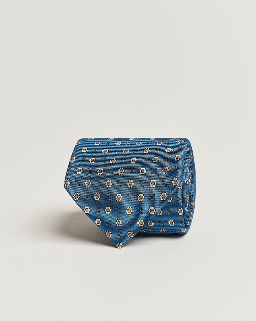 Herre |  | E. Marinella | 3-Fold Printed Silk Tie Blue