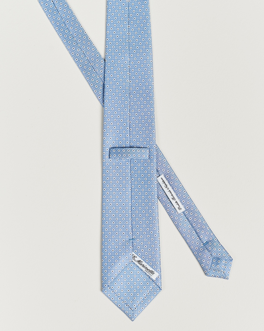 Herre | E. Marinella 3-Fold Printed Silk Tie Light Blue | E. Marinella | 3-Fold Printed Silk Tie Light Blue