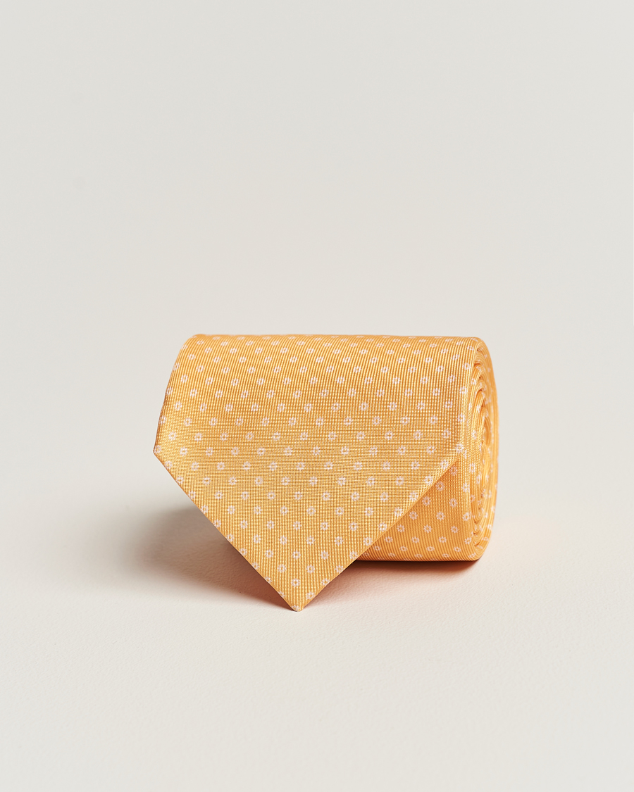 Herre | E. Marinella 3-Fold Printed Silk Tie Yellow | E. Marinella | 3-Fold Printed Silk Tie Yellow