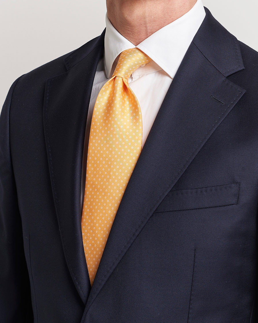 Herre |  | E. Marinella | 3-Fold Printed Silk Tie Yellow