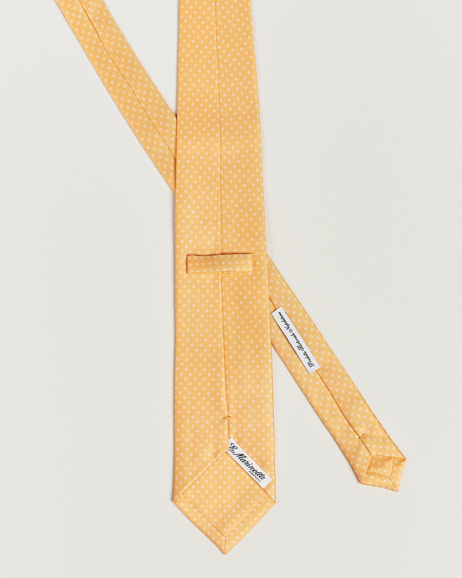 Herre | E. Marinella 3-Fold Printed Silk Tie Yellow | E. Marinella | 3-Fold Printed Silk Tie Yellow