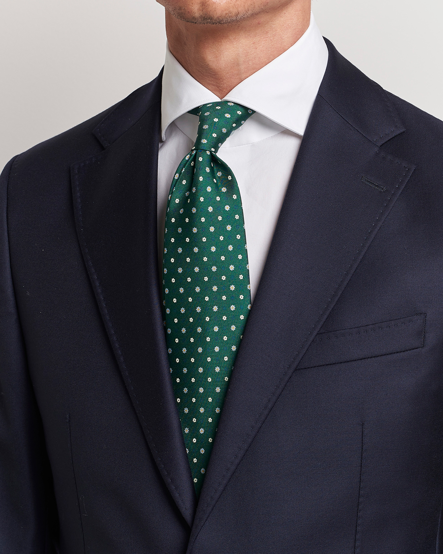 Herre | E. Marinella | E. Marinella | 3-Fold Printed Silk Tie Racing Green