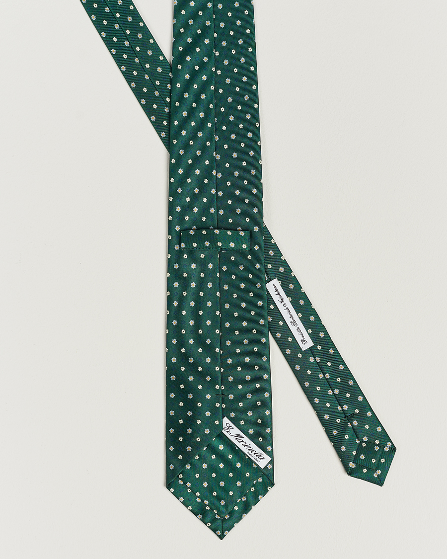 Herre | E. Marinella 3-Fold Printed Silk Tie Racing Green | E. Marinella | 3-Fold Printed Silk Tie Racing Green