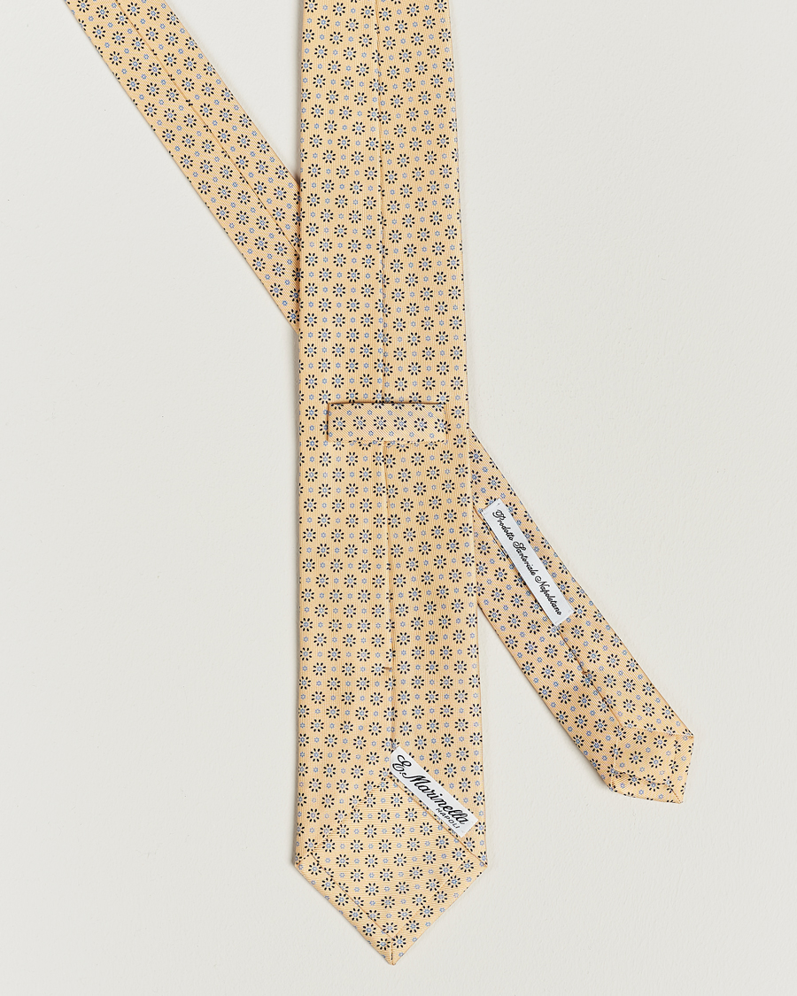 Herre | E. Marinella 3-Fold Printed Silk Tie Pale Yellow | E. Marinella | 3-Fold Printed Silk Tie Pale Yellow