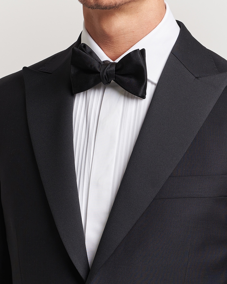 Herre | Italian Department | E. Marinella | Silk Bow Tie Black Satin