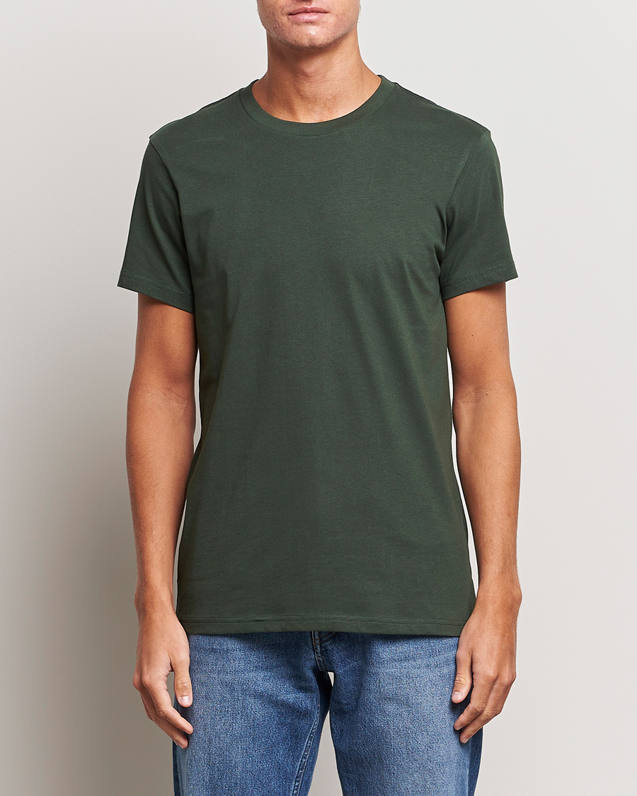 Herre | T-Shirts | Bread & Boxers | Heavy Cotton Crew Neck T-shirt Forest Green