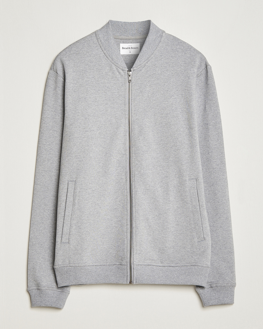 Herre | Trøjer | Bread & Boxers | Loungewear Full Zip Sweater Grey Melange