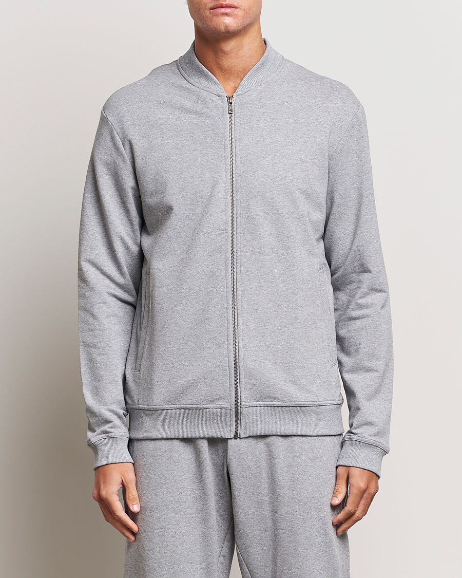 Herre | Full-zip | Bread & Boxers | Loungewear Full Zip Sweater Grey Melange