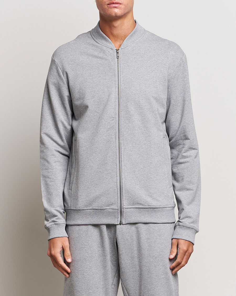 Herre | Bread & Boxers | Bread & Boxers | Loungewear Full Zip Sweater Grey Melange