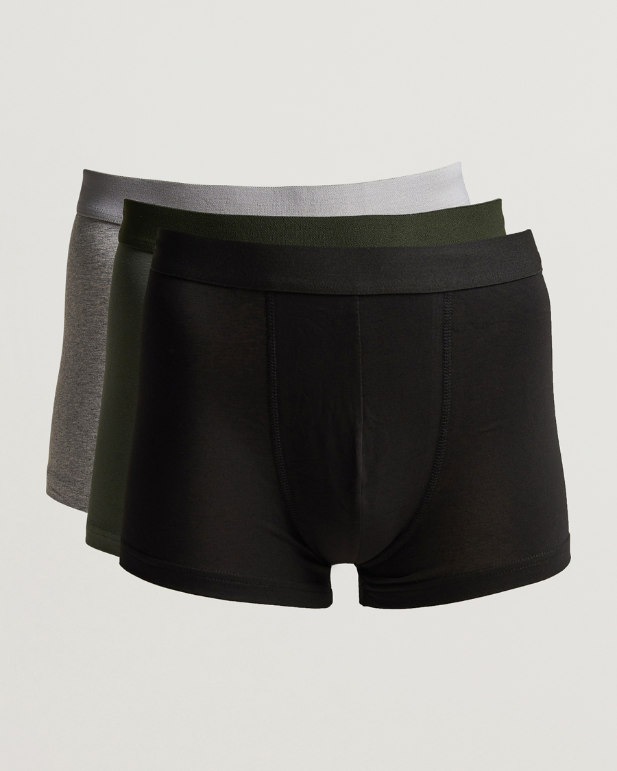 Herre | Undertøj | Bread & Boxers | 3-Pack Boxer Brief Black/Grey/Forest Green