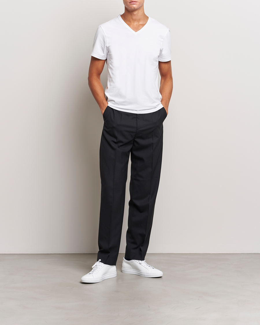 Herre | T-Shirts | Bread & Boxers | 2-Pack V-Neck T-Shirt White