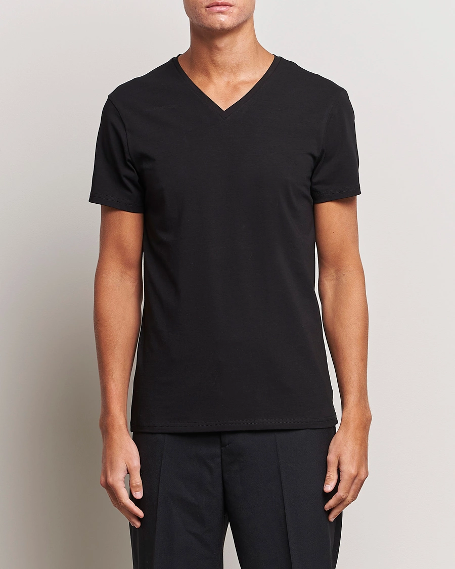 Herre | Sorte t-shirts | Bread & Boxers | 2-Pack V-Neck T-Shirt Black
