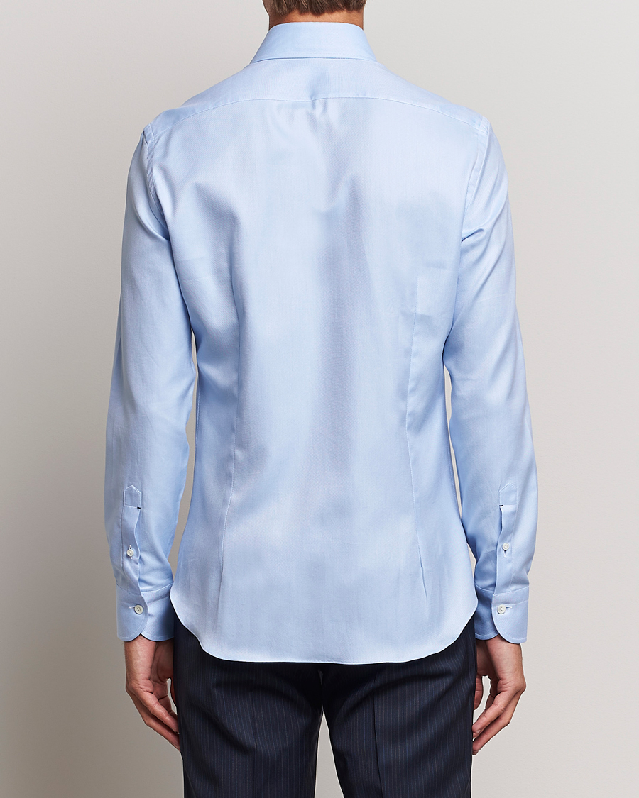 Herre | Skjorter | Mazzarelli | Soft Button Down Twill Shirt Light Blue