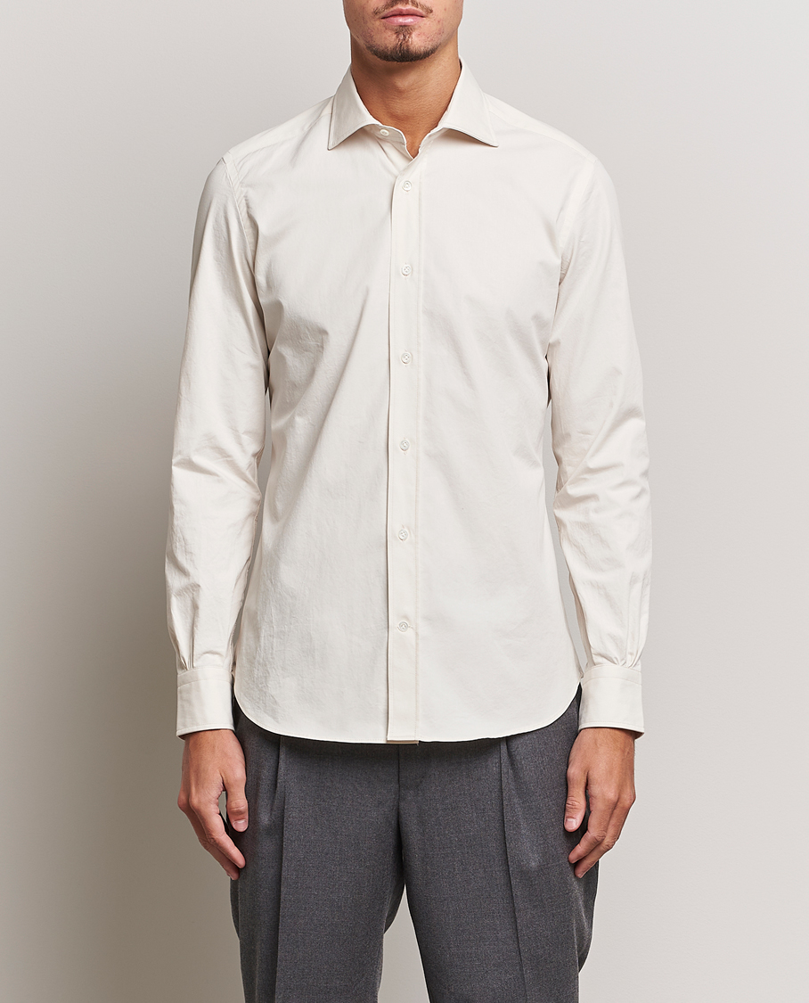 Herre | Mazzarelli | Mazzarelli | Soft Twill Cotton Shirt White