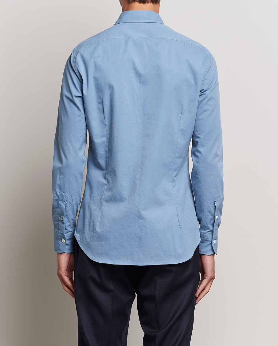 Herre | Skjorter | Mazzarelli | Soft Twill Cotton Shirt Light Blue