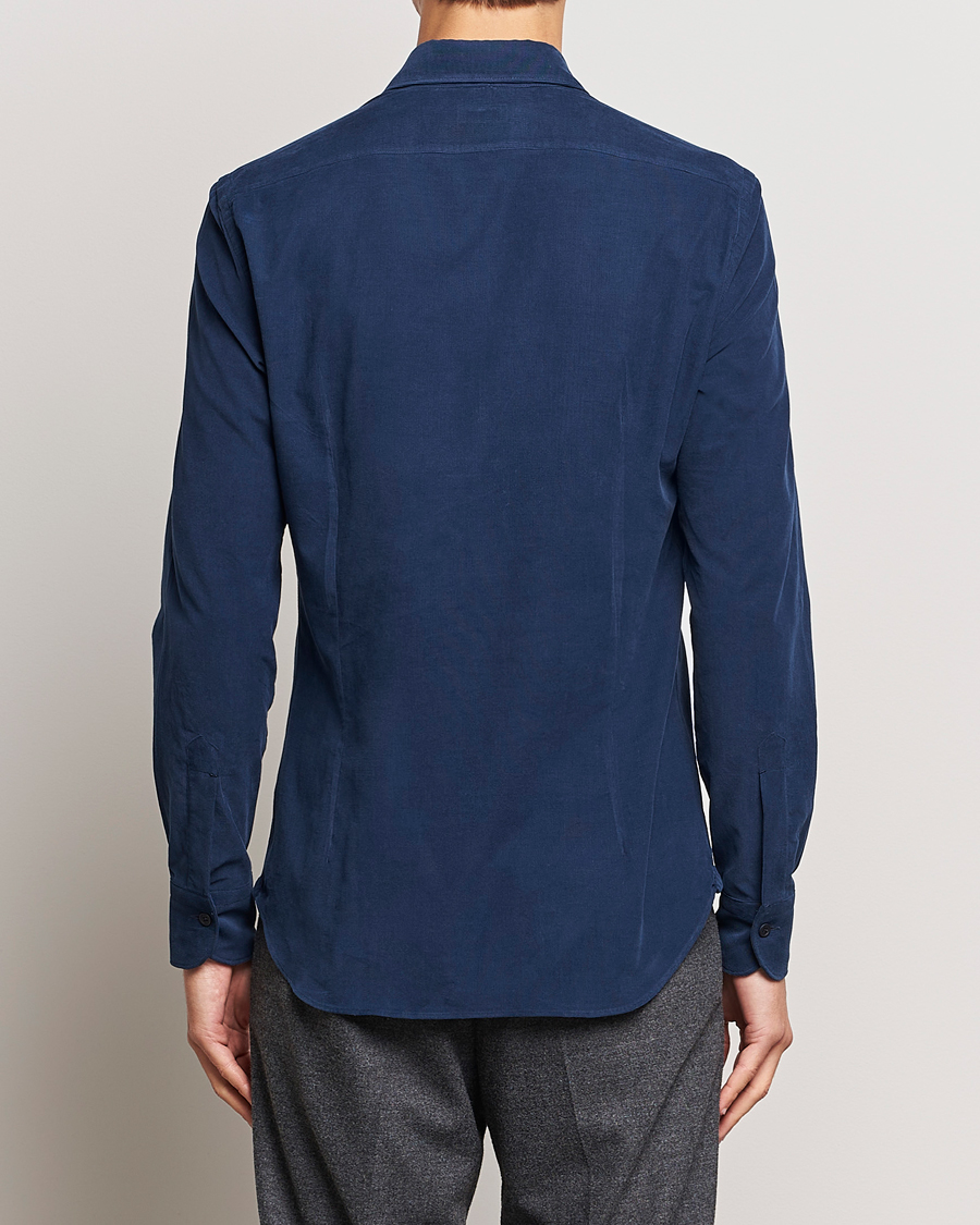 Herre | Skjorter | Mazzarelli | Soft Corduroy Shirt Navy