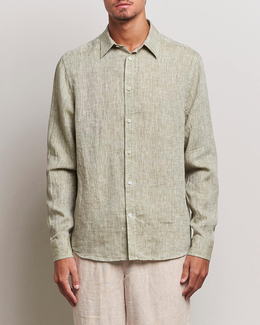 Herre | Skjorter | J.Lindeberg | Reg Fit Linen Melange Shirt Aloe