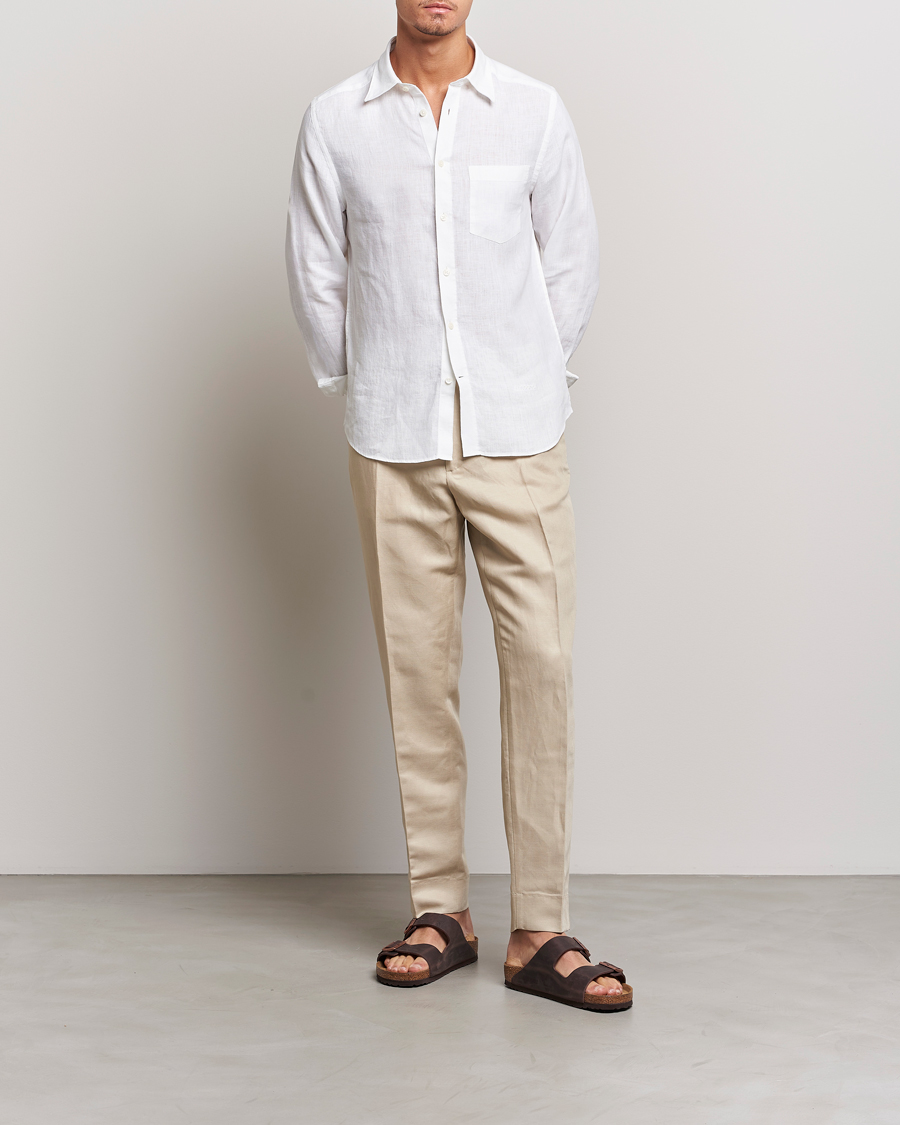 Herre | Bukser | J.Lindeberg | Baron Tencel/Linen Trousers Safari Beige