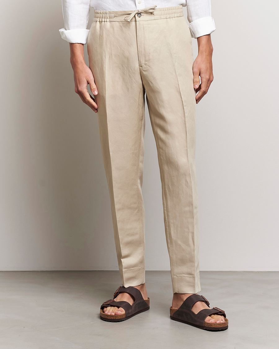 Herre | Nye produktbilleder | J.Lindeberg | Baron Tencel/Linen Trousers Safari Beige