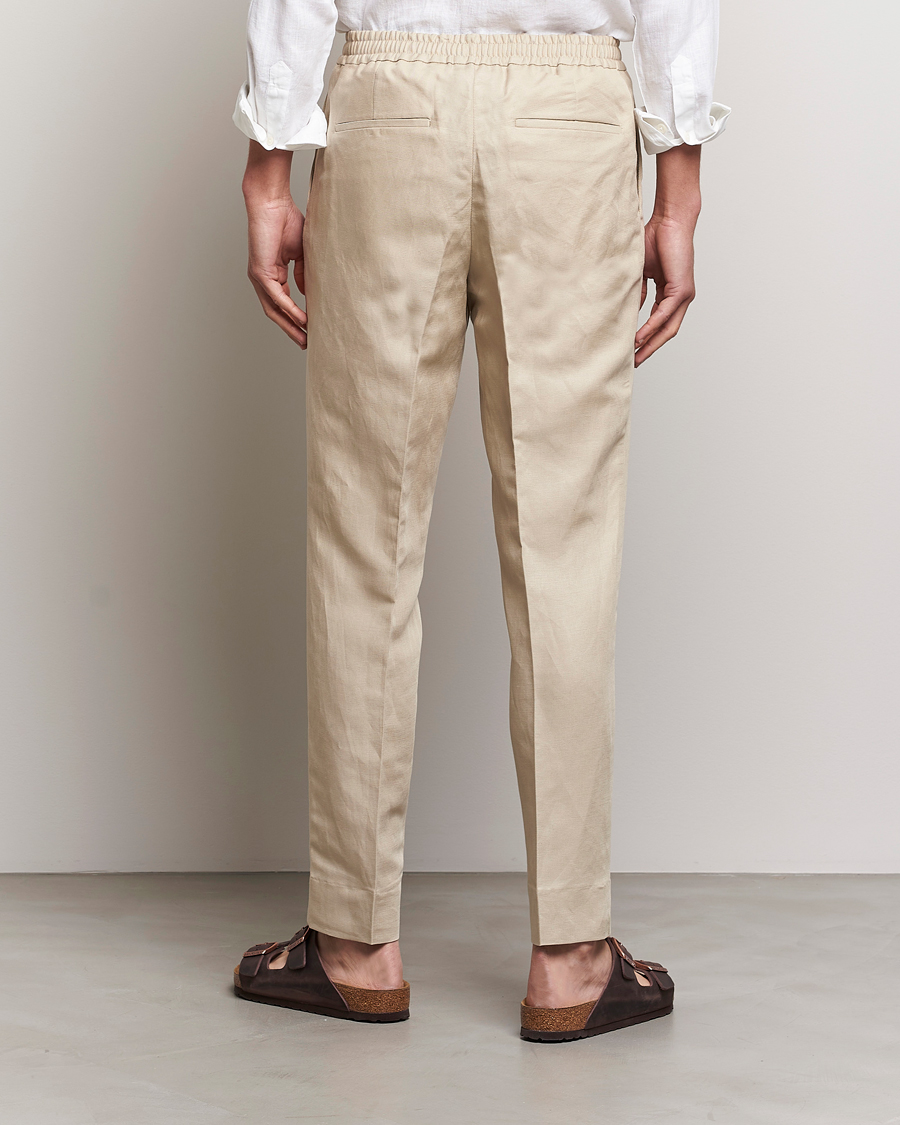 Herre | Bukser | J.Lindeberg | Baron Tencel/Linen Trousers Safari Beige