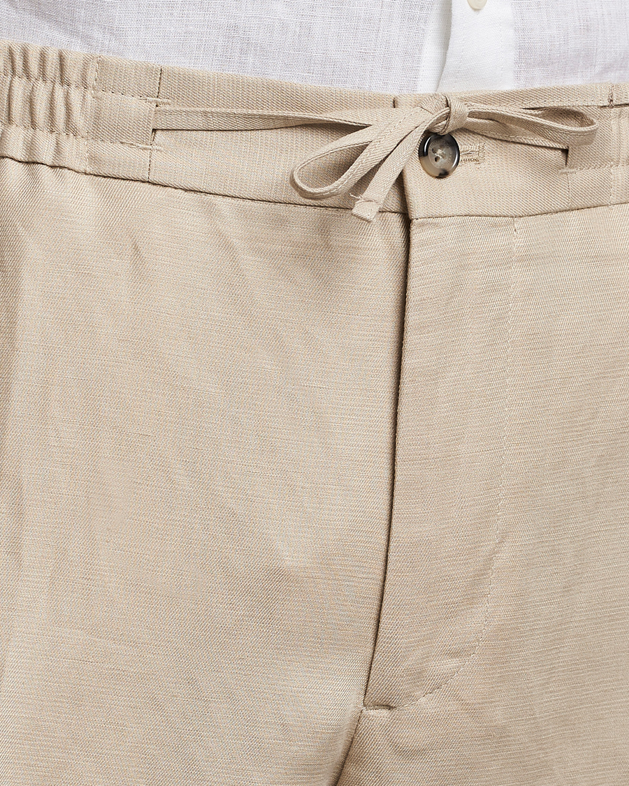 Herre | Bukser | J.Lindeberg | Baron Tencel/Linen Trousers Safari Beige