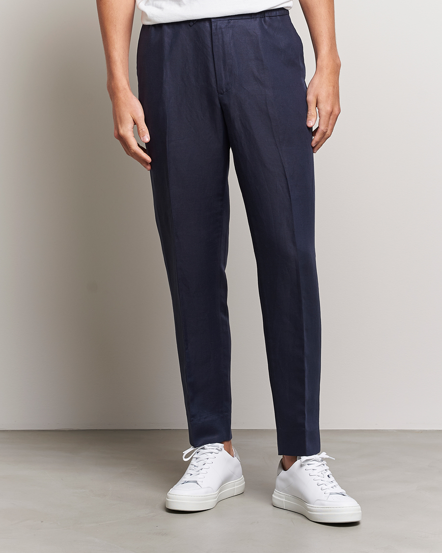 Herre | Bukser | J.Lindeberg | Baron Tencel/Linen Trousers Navy