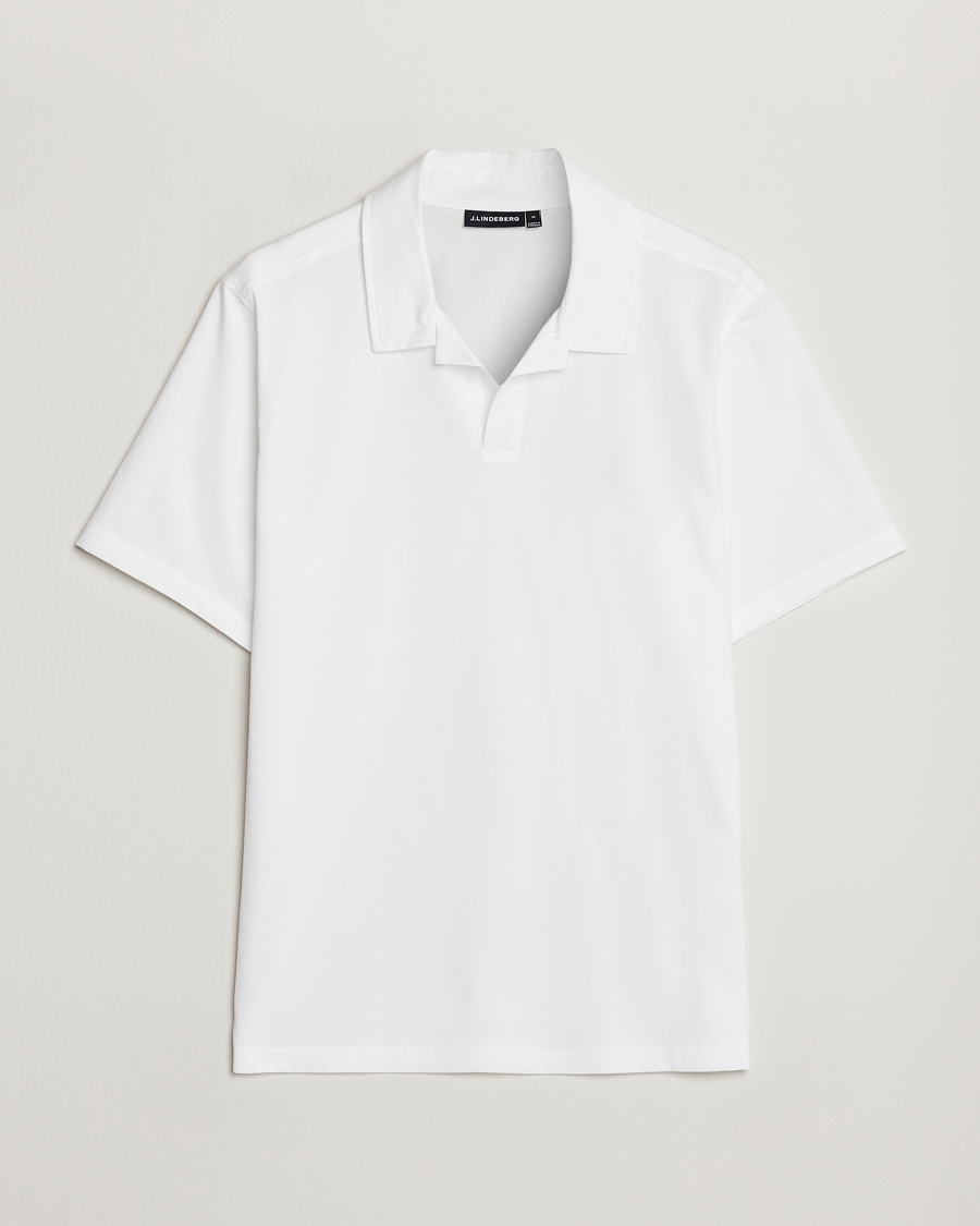 Herre | Polotrøjer | J.Lindeberg | Asher Open Collar Polo Shirt White
