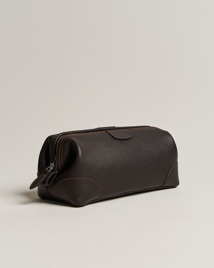 Herre | Tasker | F. Hammann | Large Washbag Dark Brown